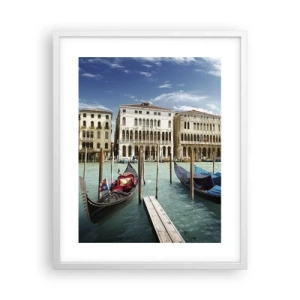 Plagát v bielom ráme - Paláce v modrej - 40x50 cm