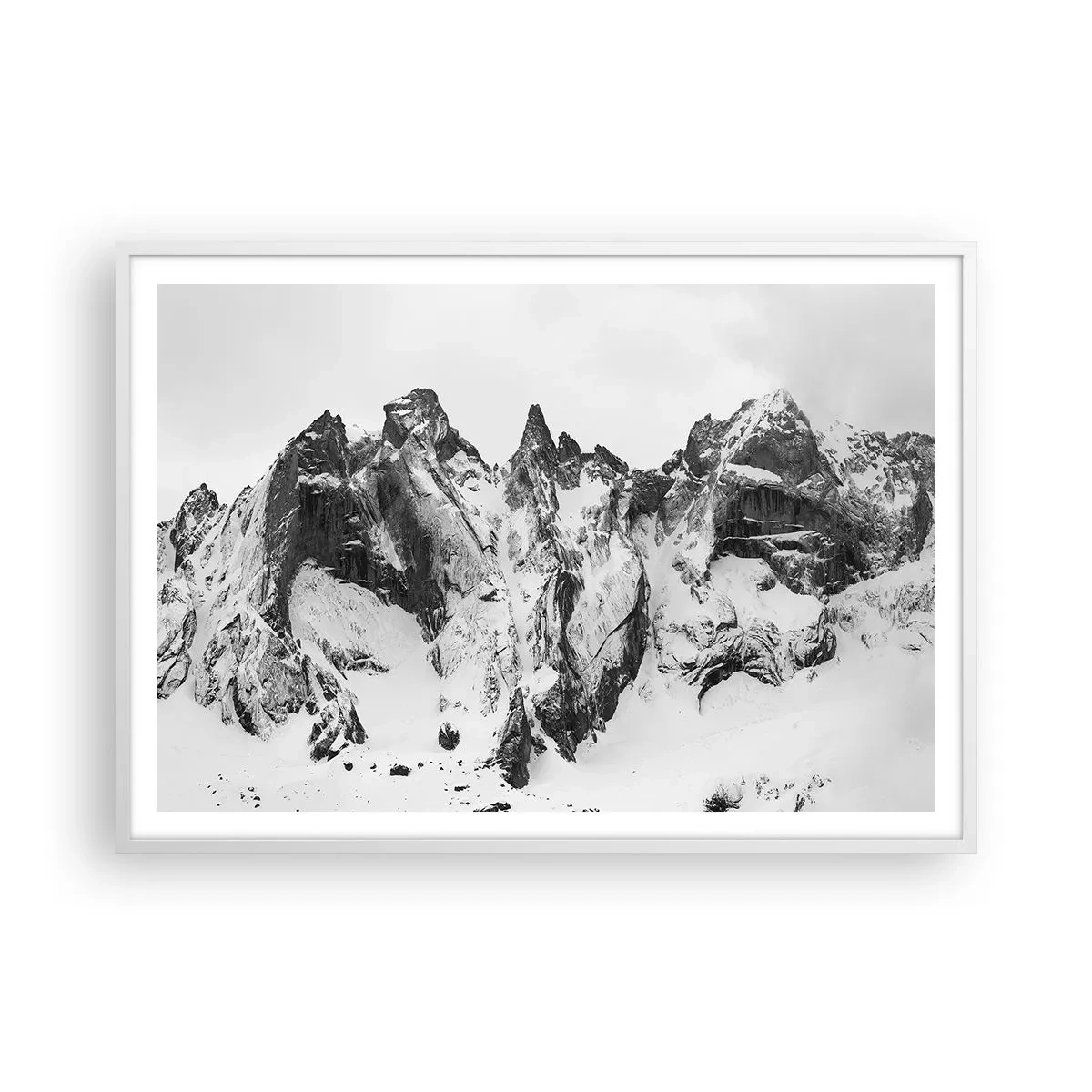 Plagát v bielom ráme - Hrozivý žulový hrebeň - 100x70 cm