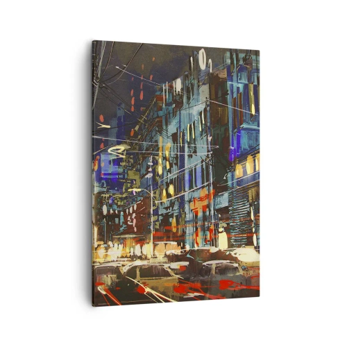 Obraz na plátne - Večerný pouličný ruch - 50x70 cm