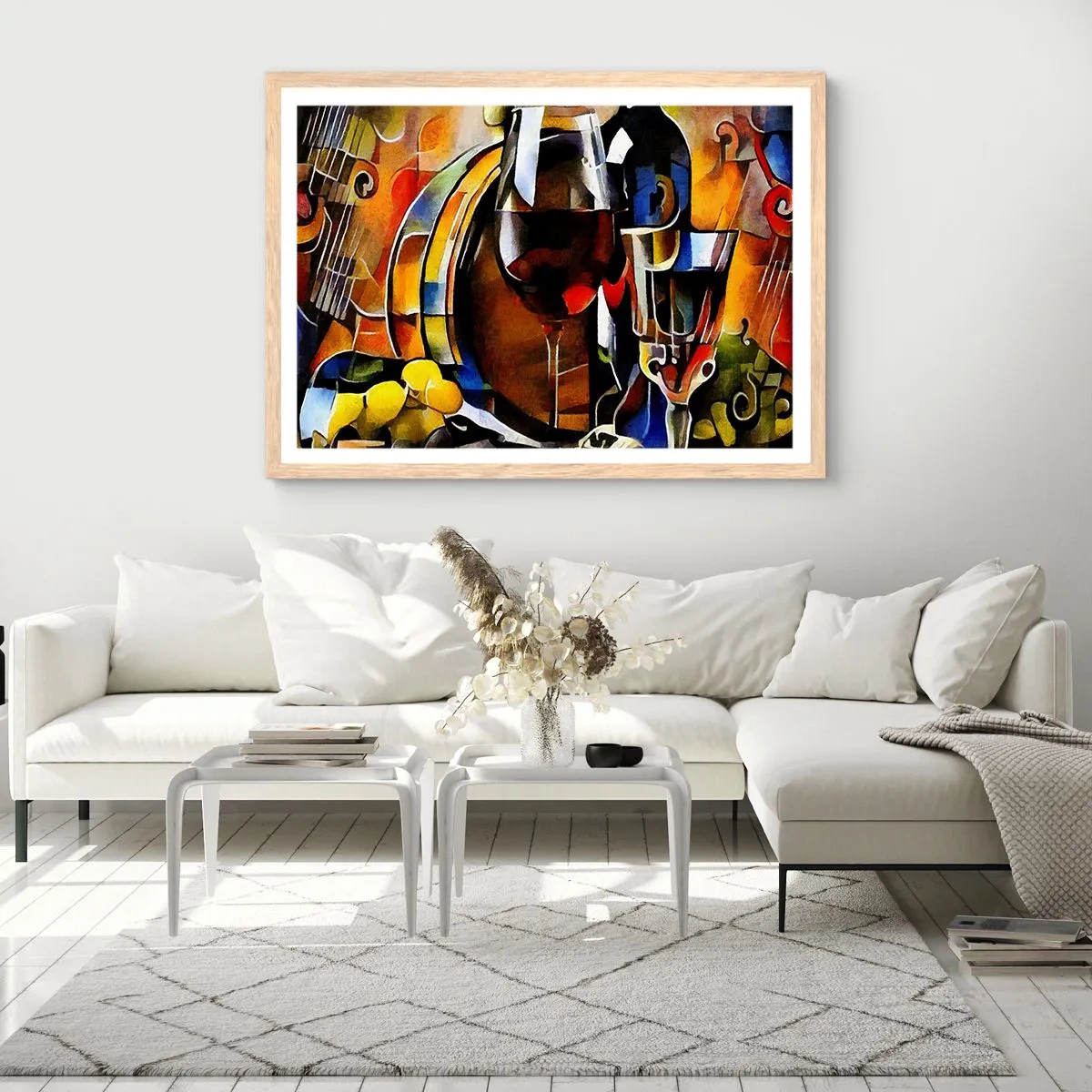 Plagát v ráme zo svetlého duba - Aj svet dostáva farby - 50x40 cm