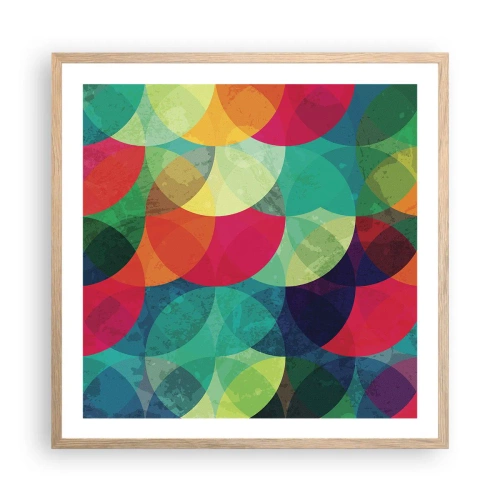 Plagát v ráme zo svetlého duba - Vstúpiť do dúhy - 60x60 cm