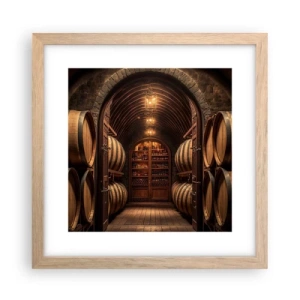 Plagát v ráme zo svetlého duba - Nádherná pivnica - 30x30 cm