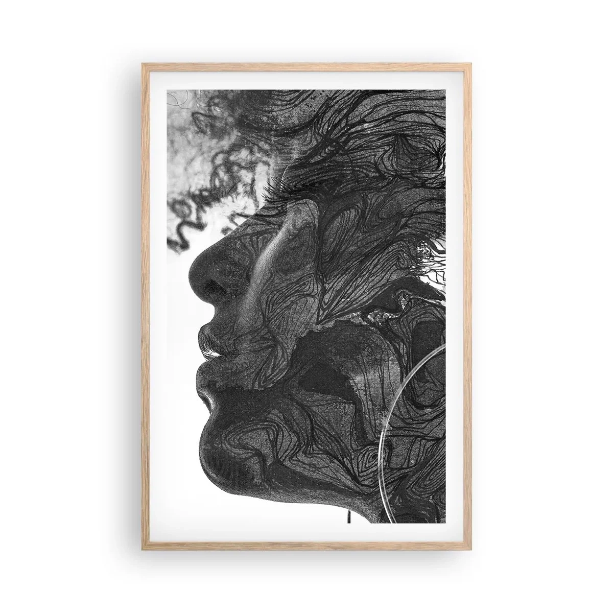 Plagát v ráme zo svetlého duba - Zapletená v snoch - 61x91 cm