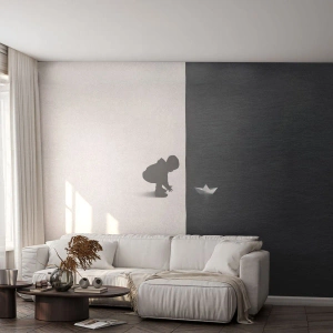 Samolepiaca Fototapeta Deluxe Sticker - Veľká výprava - Kid, Čierna a biela, Voda - 500x350 cm