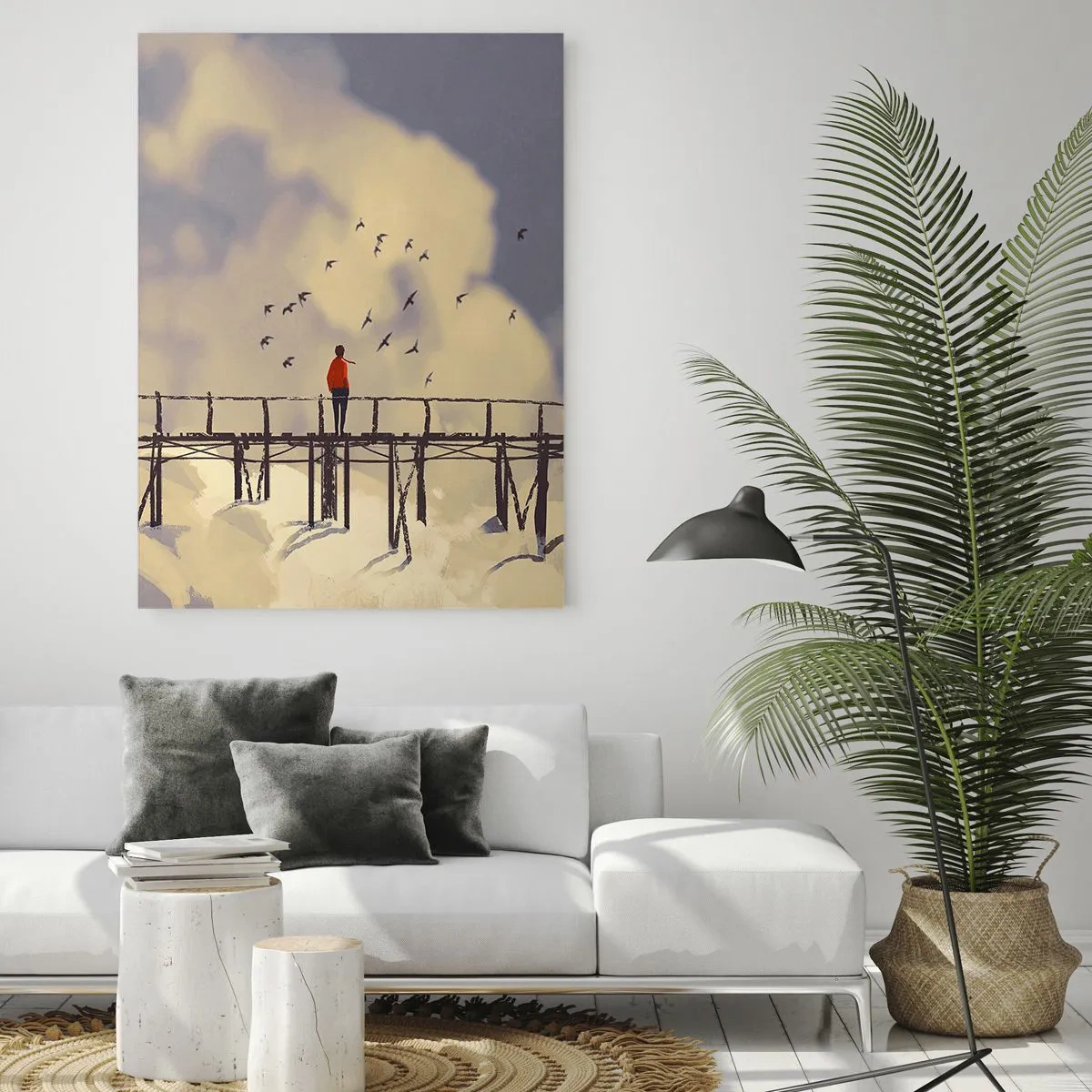 Obraz na skle - Modrý stesk - 50x70 cm