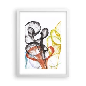 Plagát v bielom ráme - Kvety s dušou - 30x40 cm