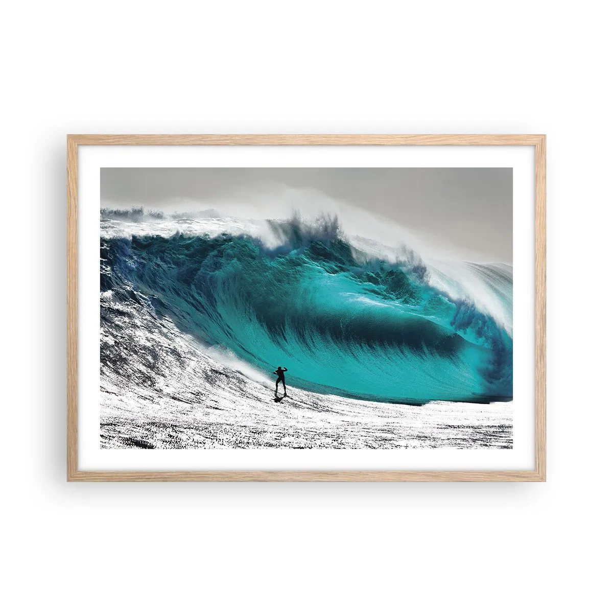 Plagát v ráme zo svetlého duba - Výzva prijatá - 70x50 cm