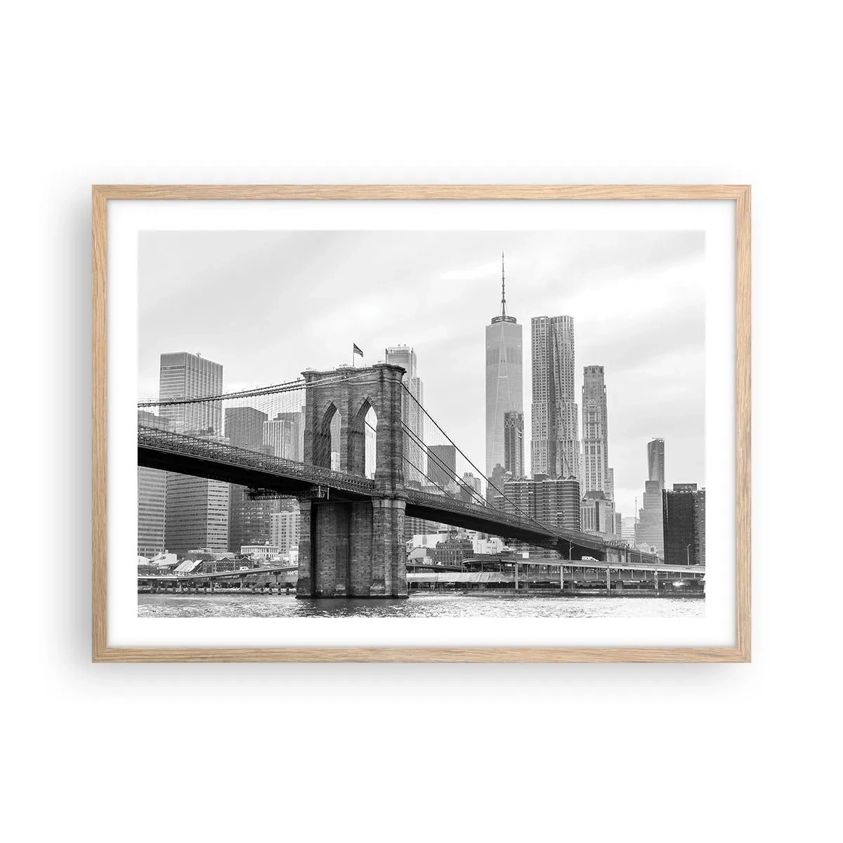 Plagát v ráme zo svetlého duba - Newyorské zázraky - 70x50 cm