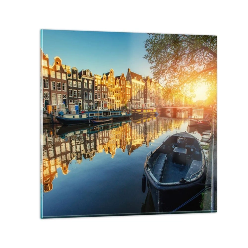 Obraz na skle - Ráno v Amsterdame - 60x60 cm