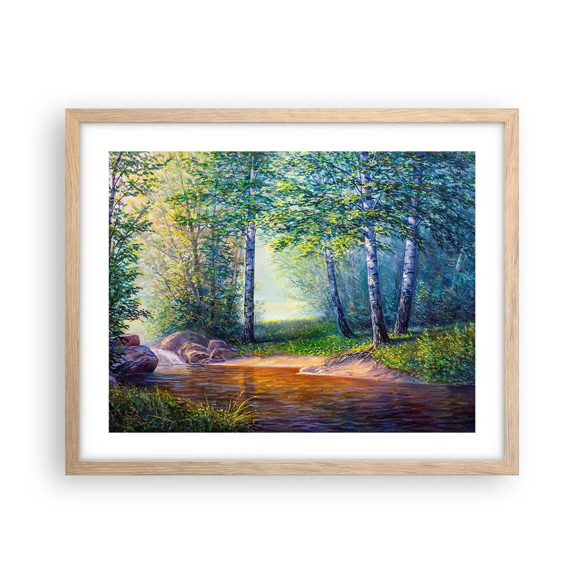 Plagát v ráme zo svetlého duba - Idylické prostredie - 50x40 cm