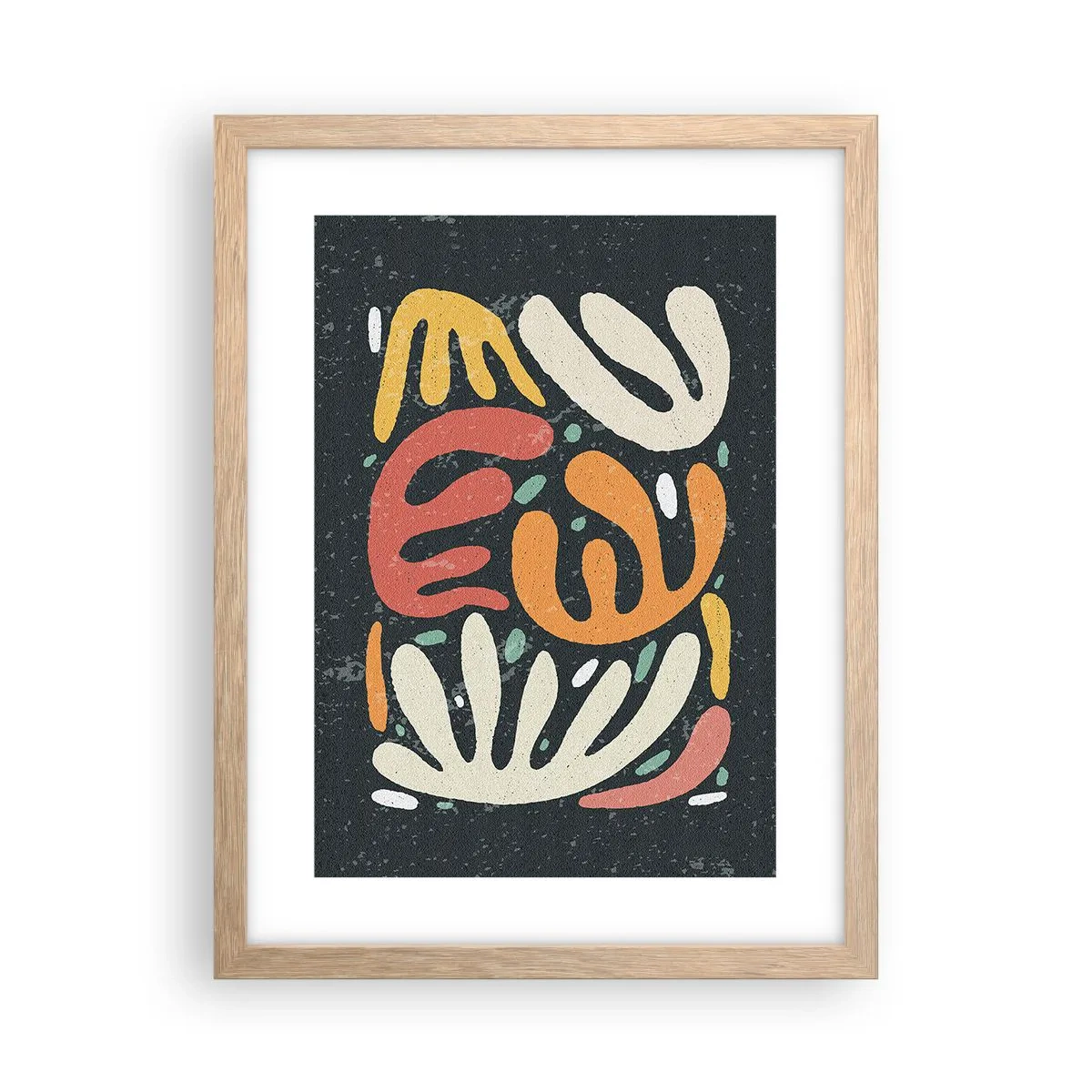 Plagát v ráme zo svetlého duba - Kompozícia – hneď ťa chytím - 30x40 cm