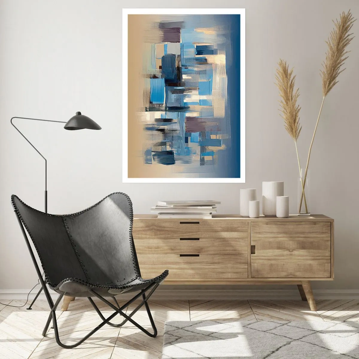 Plagát - Modrá konštrukcia - 61x91 cm