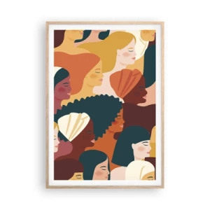 Plagát v ráme zo svetlého duba - Iba ženskosť - 70x100 cm