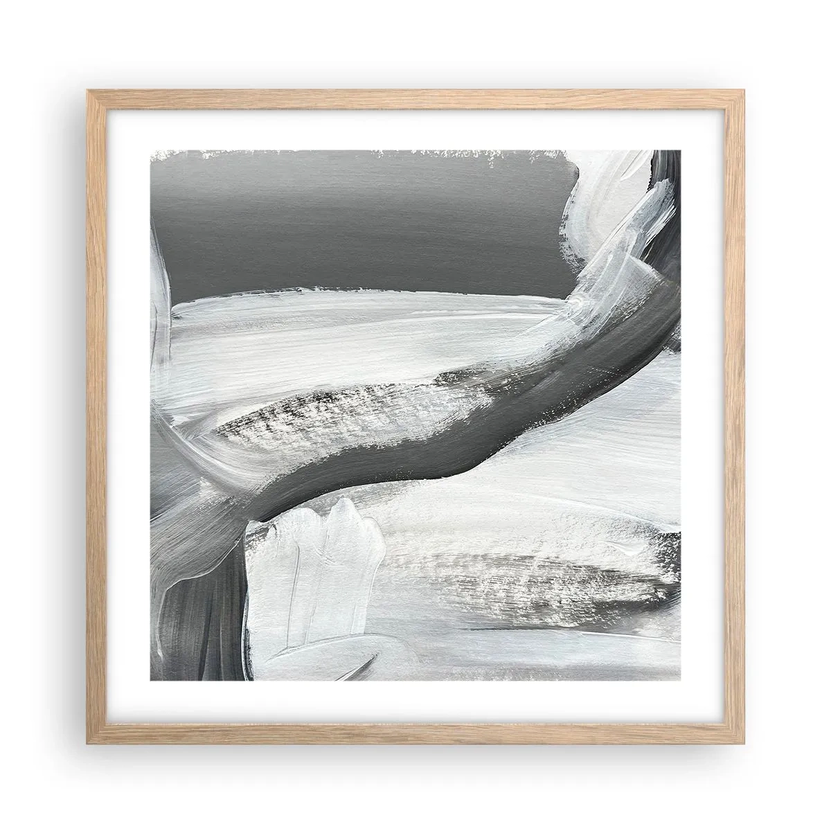 Plagát v ráme zo svetlého duba - Pevným pohybom - 50x50 cm