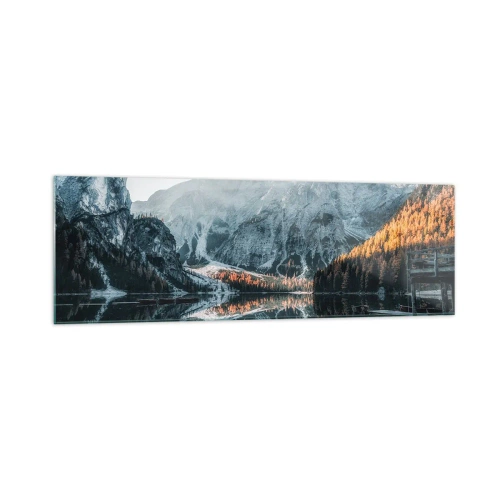 Obraz na skle - Zrkadlová krajina - 160x50 cm