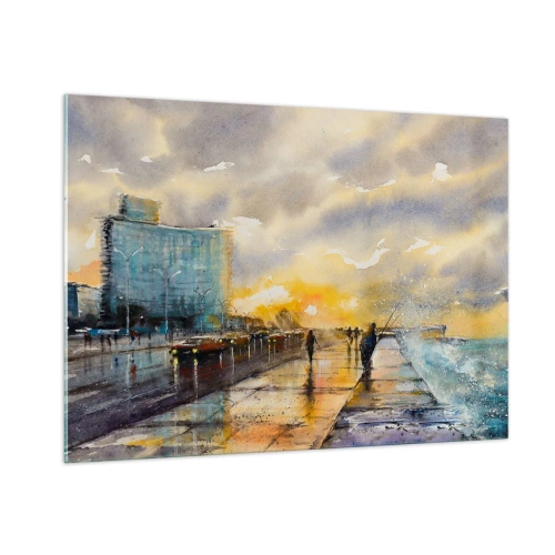 Obraz na skle - Život na pobreží - 100x70 cm