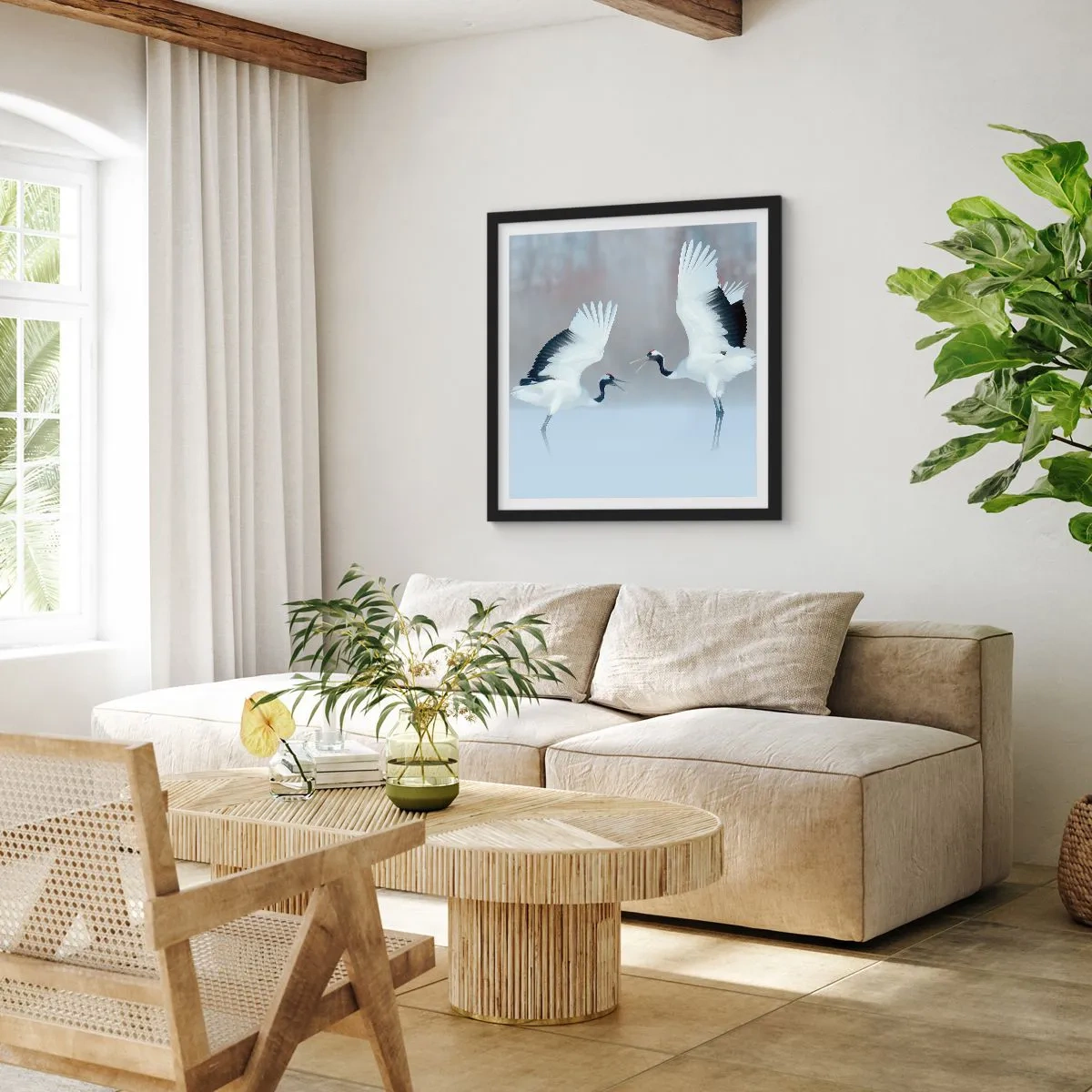 Plagát v čiernom ráme - Tanec v hmle - 60x60 cm