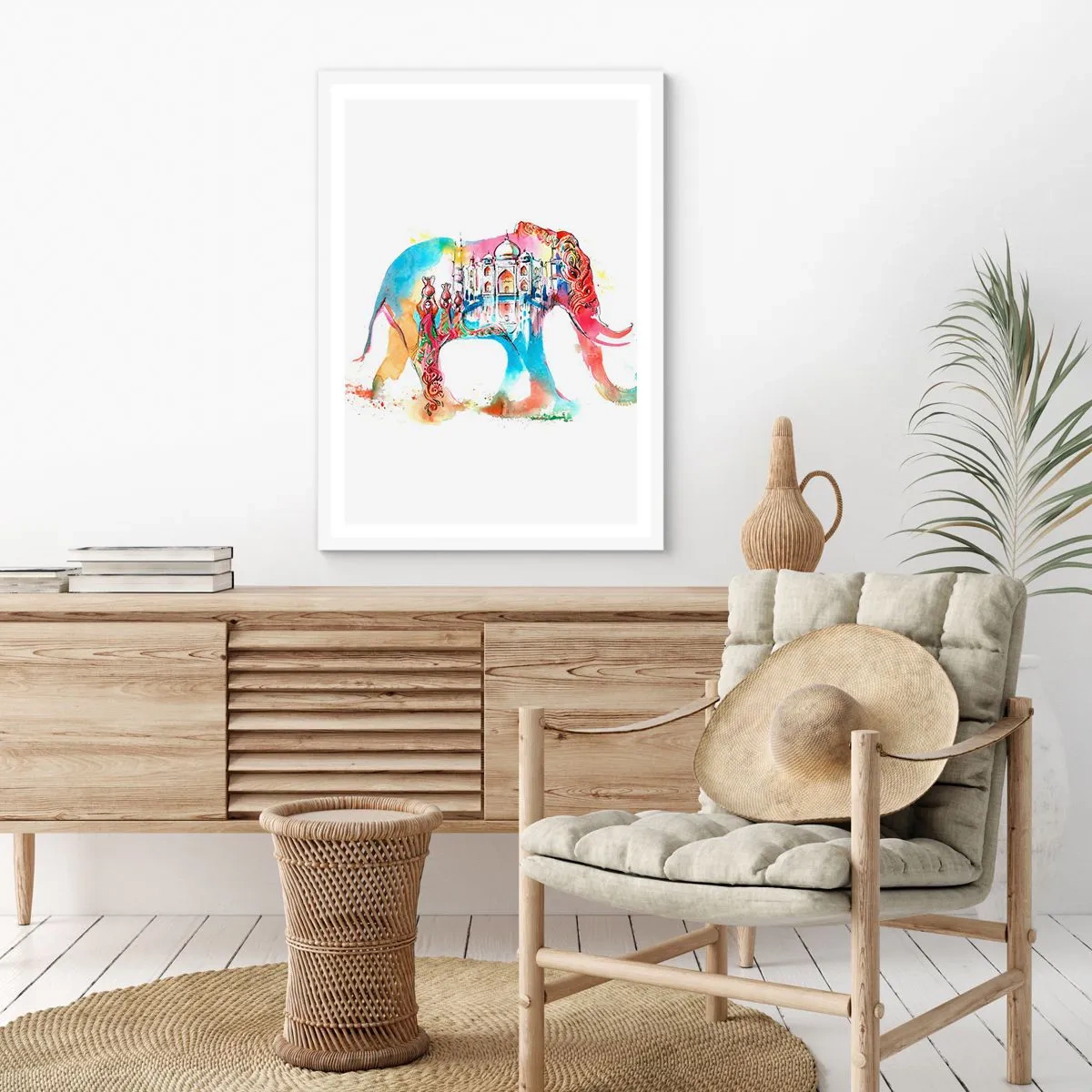 Plagát v bielom ráme - India - aura lásky - 40x50 cm