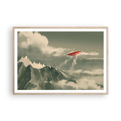 Plagát v ráme zo svetlého duba - Nebojácny priekopník - 100x70 cm