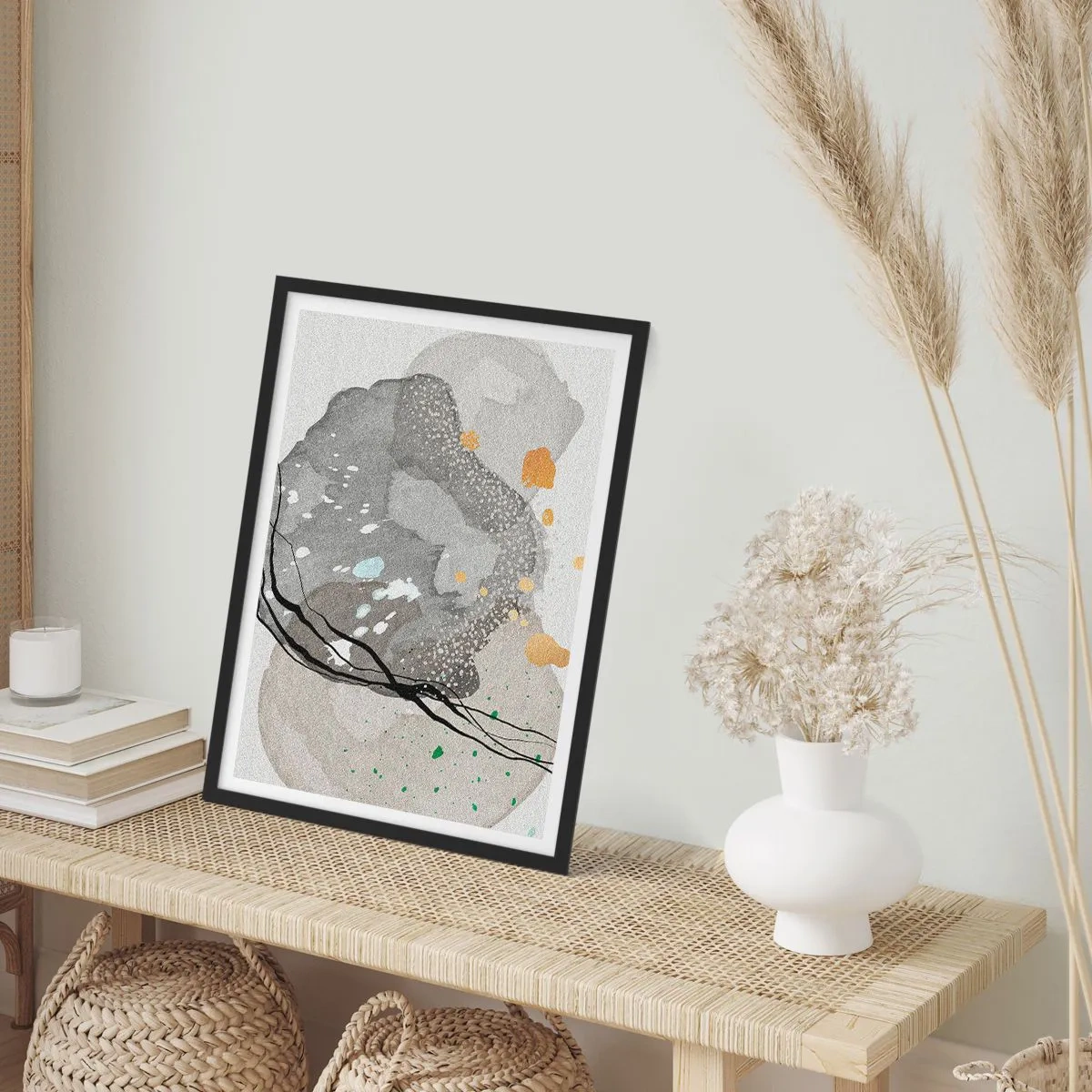 Plagát v čiernom ráme - Organická kompozícia - 30x40 cm