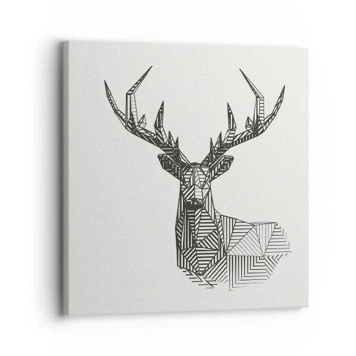 Obraz na plátne - Jeleň v kubistickom štýle - 30x30 cm