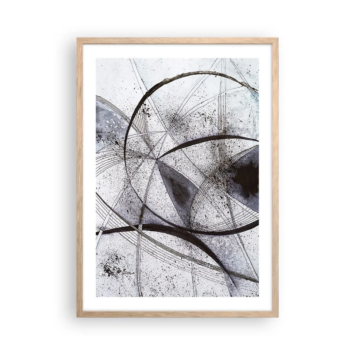 Plagát v ráme zo svetlého duba - Futuristická fantázia - 50x70 cm