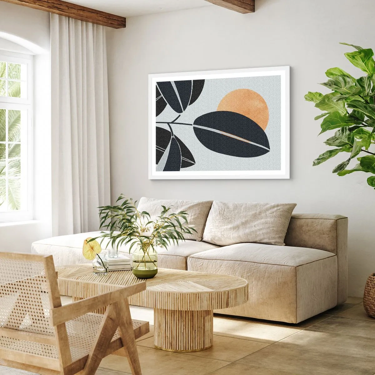 Plagát v bielom ráme - Deň horúceho leta - 100x70 cm