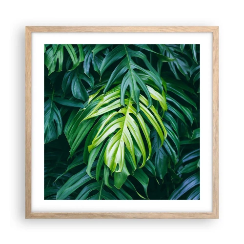 Plagát v ráme zo svetlého duba - Ponoriť sa do sviežosti - 50x50 cm