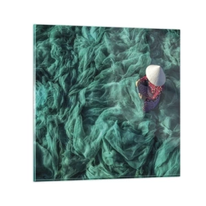 Obraz na skle - V mori sietí - 40x40 cm