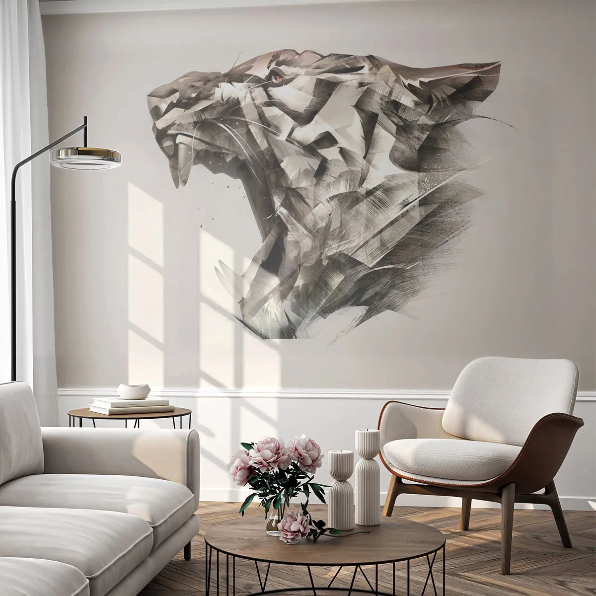 Fototapeta Premium Canvas - Už vieš, kto vládne - Abstrakcia, Tiger, Zvieratá - 250x175 cm