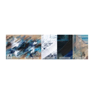 Vzorka samolepiacej fototapety Deluxe Sticker - Modrá šikmosť - Kus, Abstrakcia, Farby - 100x30 cm