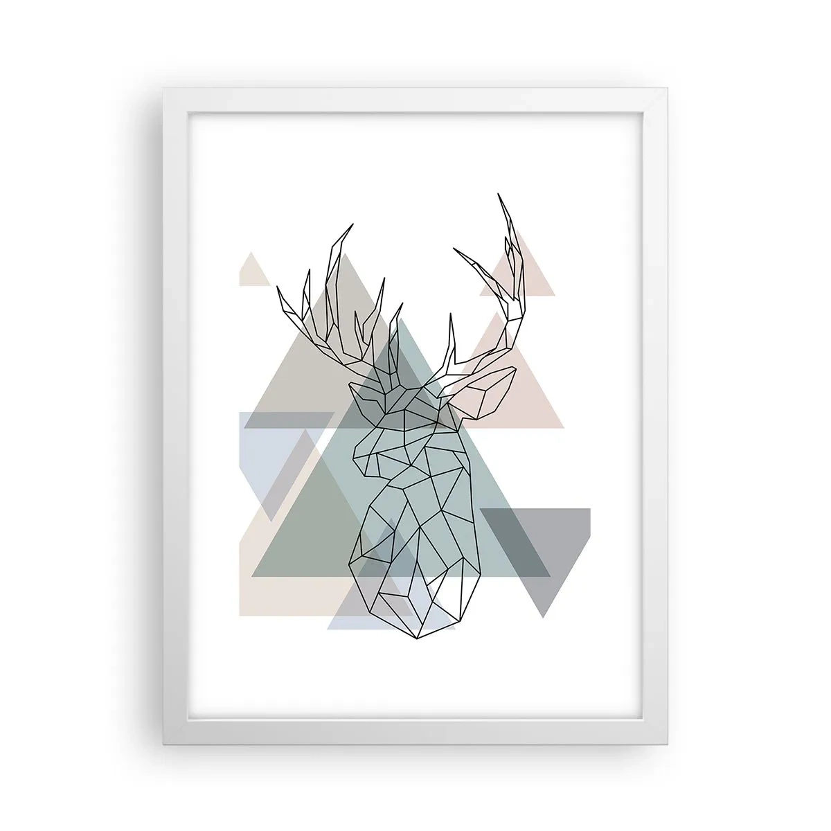 Plagát v bielom ráme - V geometrickom lese - 30x40 cm