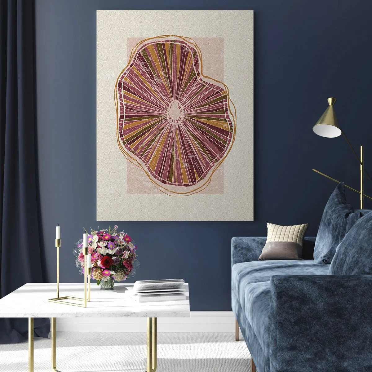 Obraz na skle - Radiálna abstrakcia - 70x100 cm