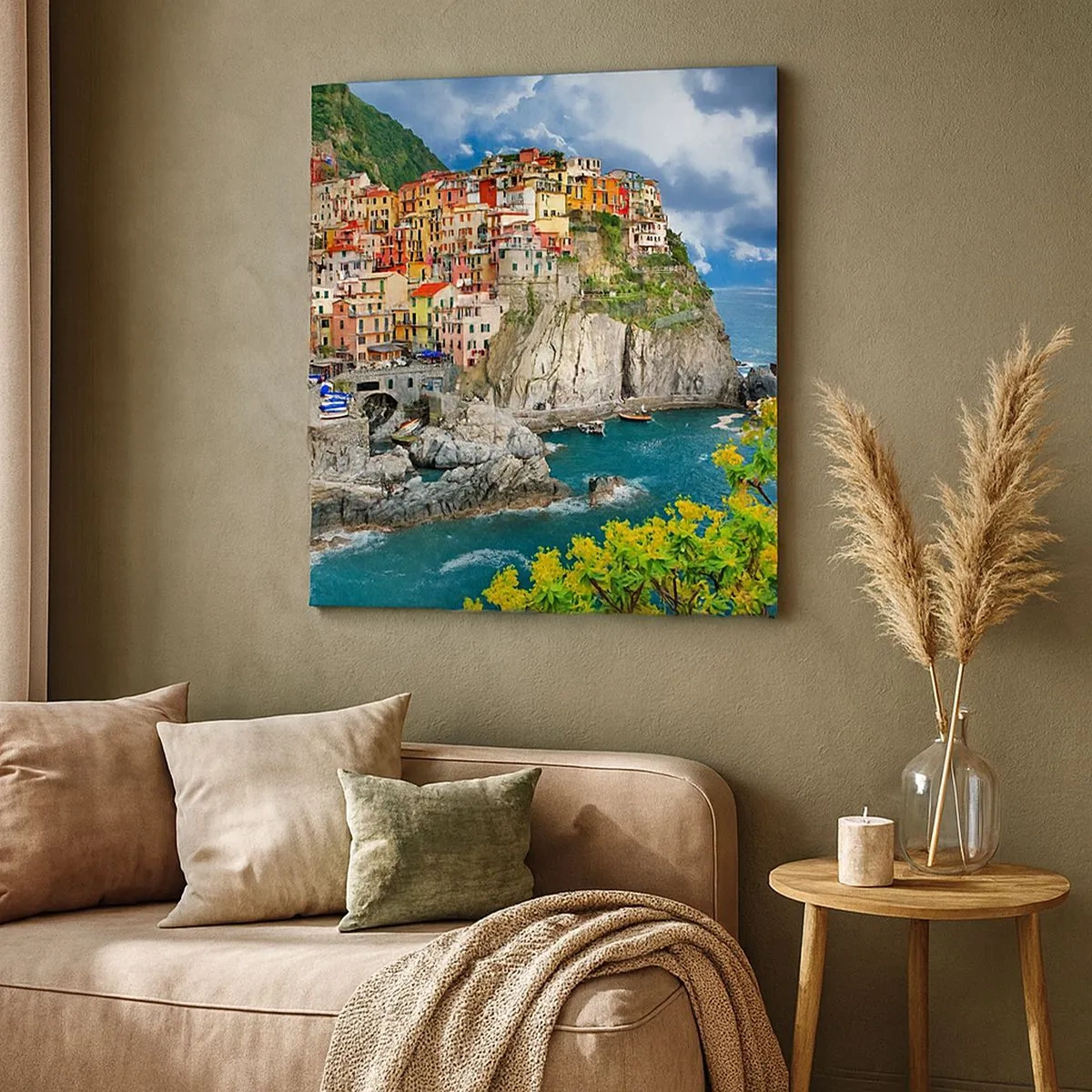 Obraz na plátne - Hromádka pritúlená k skalám - 30x30 cm