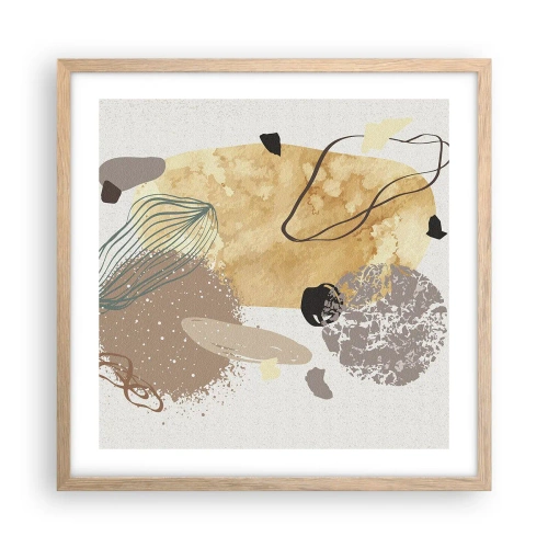 Plagát v ráme zo svetlého duba - Abstraktná slivka - 50x50 cm