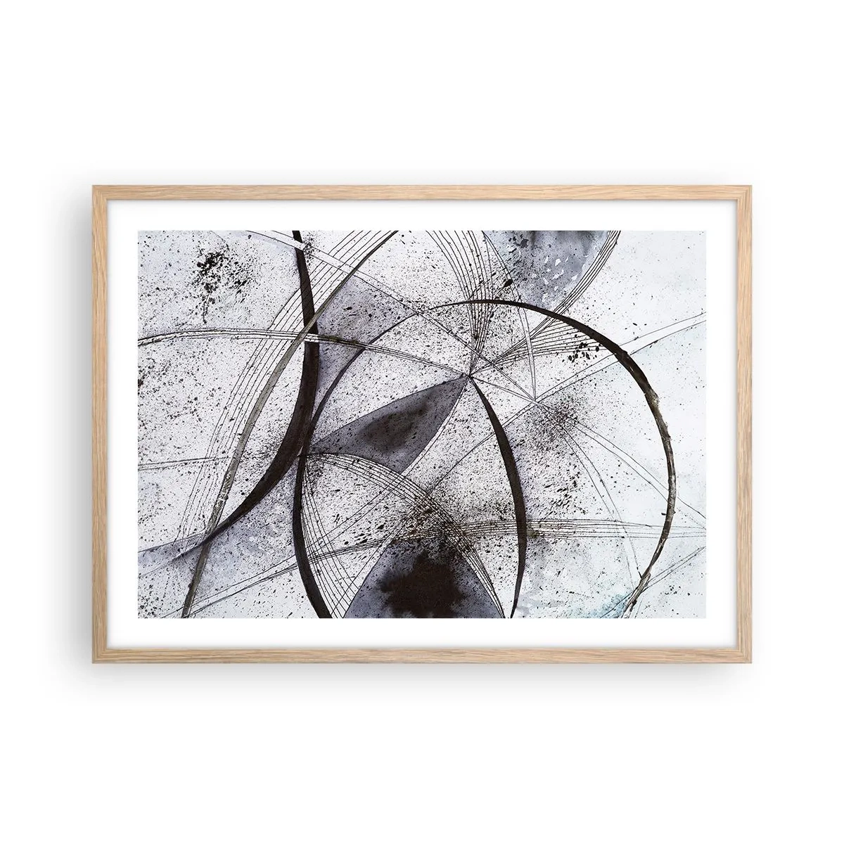 Plagát v ráme zo svetlého duba - Futuristická fantázia - 70x50 cm