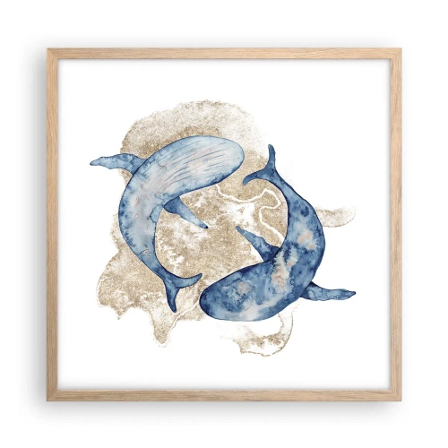 Plagát v ráme zo svetlého duba - Priateľstvo alebo láska? - 50x50 cm