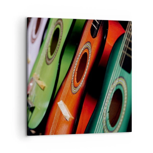 Obraz na plátne - Gitara má veľa farieb - 60x60 cm