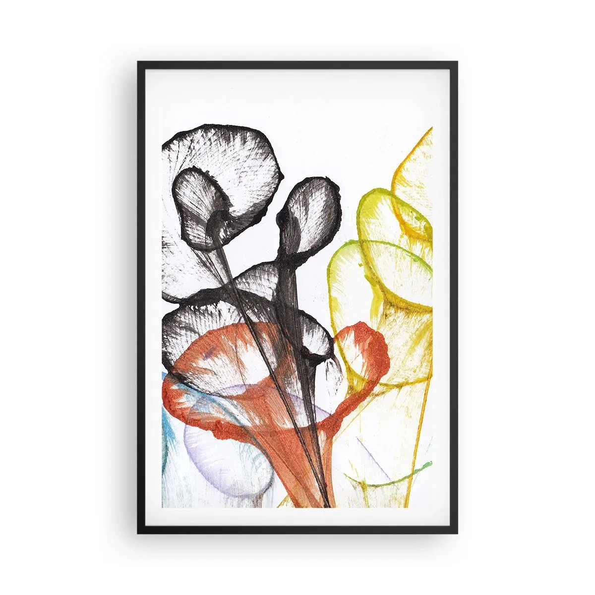 Plagát v čiernom ráme - Kvety s dušou - 61x91 cm