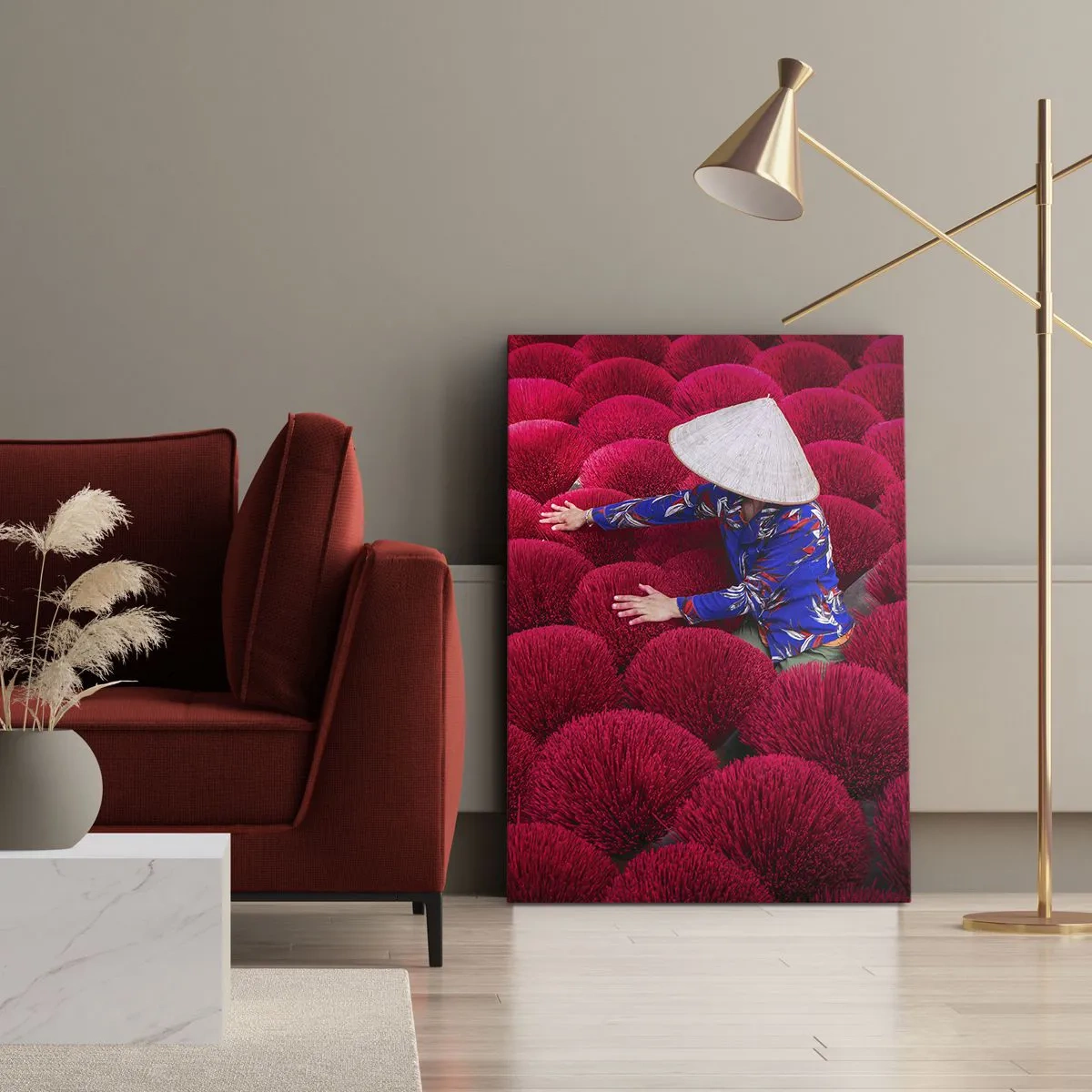 Obraz na plátne - Na ryžovom poli - 80x120 cm