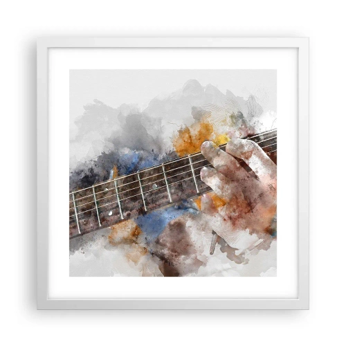 Plagát v bielom ráme - Poézia medzi strunami - 40x40 cm