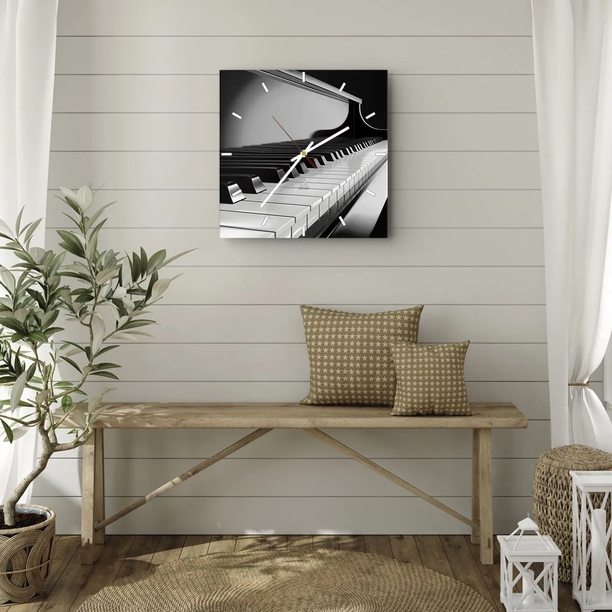 Nástenné hodiny - Harmónia tvarov a farieb - 40x40 cm