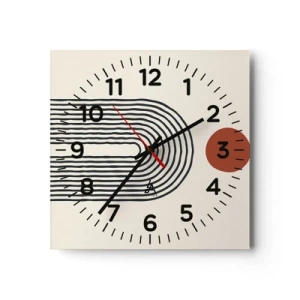 Nástenné hodiny - Magnetizmus tvarov a farieb - 30x30 cm