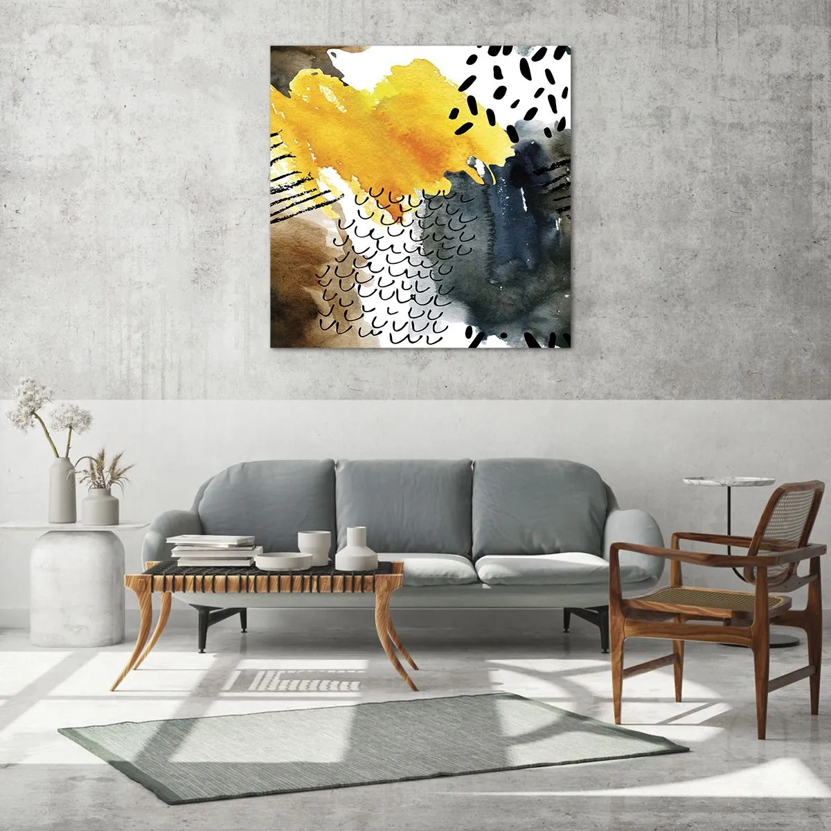 Obraz na skle - Stretnutie živlov - 50x50 cm