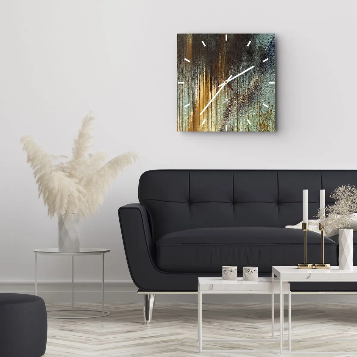 Nástenné hodiny - Nenáhodná farebná kompozícia - 40x40 cm