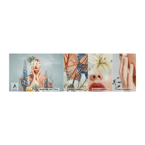 Vzorka fototapety Premium Sand - Žena – kvetina - Abstrakcia, Žena, Kvety - 100x30 cm