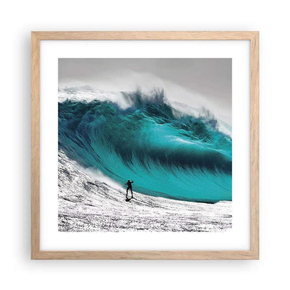 Plagát v ráme zo svetlého duba - Výzva prijatá - 40x40 cm