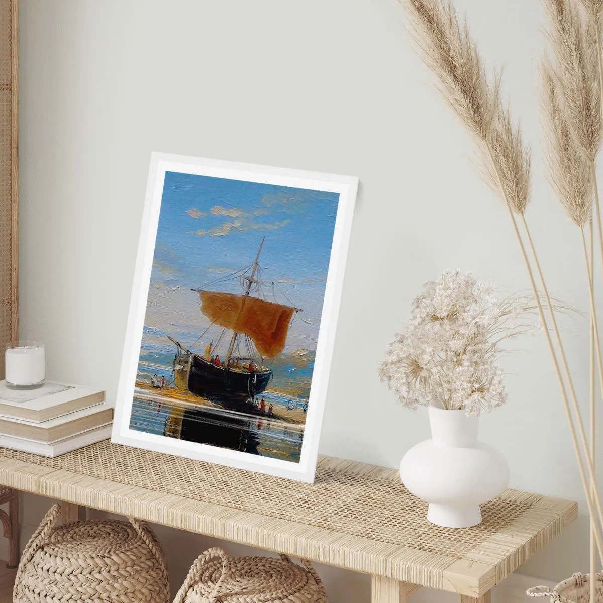 Plagát v bielom ráme - Voda, zem, vzduch - 30x40 cm