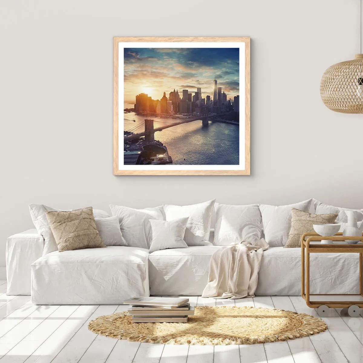 Plagát v ráme zo svetlého duba - Pomník kultúry Západu - 60x60 cm