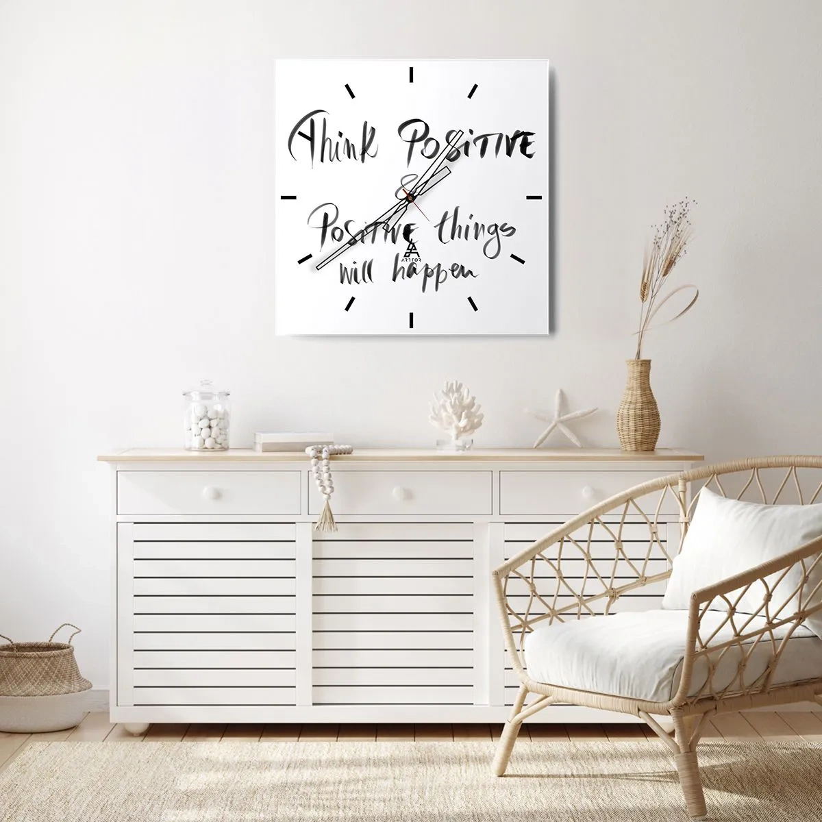 Nástenné hodiny - Ako žiť? - 40x40 cm